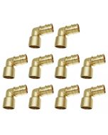 10-PK 1 in. PEX-A Expansion x Female Copper Sweat Elbows ASTM F1960 NSF Lead Free Brass PEX Cold Expansion Fittings