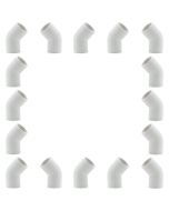 16-Pack 3/4 in. Schedule 40 PVC 45-Degree Elbow Fittings NSF Pipe Fitting SCH40 ASTM D2466