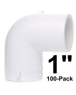 100pcs 1 in. Schedule 40 PVC 90-Degree Elbow Pipe Fitting NSF SCH40 ASTM D2466
