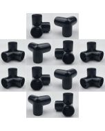 12-Pack 1/2 in. 3-Way Black PVC Elbow Fittings ASTM SCH40 Furniture-Grade Corner Connectors