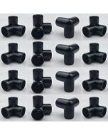 16-Pack 1/2 in. 3-Way Black PVC Elbow Fittings ASTM SCH40 Furniture-Grade Corner Connectors