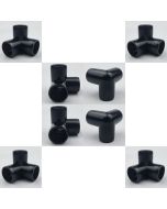 8-Pack 1/2 in. 3-Way Black PVC Elbow Fittings ASTM SCH40 Furniture-Grade Corner Connectors