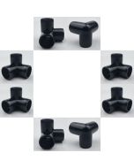 8-PK 3/4 in. 3-Way Black PVC Elbows ASTM SCH40 Furniture-Grade Corner Fittings