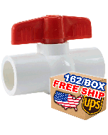 162pcs 1/2 in. Schedule-40 PVC Compact Ball Shut-off Valves Socket-Type
