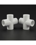 2-Pack 3/4" PVC Cross 4-Way Plumbing-Grade NSF Fittings ASTM D2466