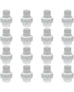 16-Pk 3/4 in. Sch-40 PVC Male Unions w/ O-Ring Slip/Socket Pipe Fittings ASTM D2466 F1970 FS USA