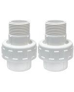 2-Pk 3/4 in. Sch-40 PVC Male Unions w/ O-Ring Slip/Socket Pipe Fittings ASTM D2466 F1970 FS USA