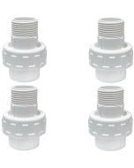 4-Pk 1 in. Sch-40 PVC Male Unions w/ O-Ring Slip/Socket Pipe Fittings ASTM D2466 F1970
