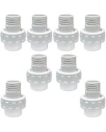 8-Pk 3/4 in. Sch-40 PVC Male Unions w/ O-Ring Slip/Socket Pipe Fittings ASTM D2466 F1970 FS USA