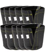 247Garden 1/4-Gallon Mini Transplanter Grow Bags w/Velcro Closure & Short Green Handles (Black 5H x 4D) 10-Pack
