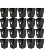 247Garden 1/4-Gallon Mini Transplanter Grow Bags w/Velcro Closure & Short Green Handles (Black 5H x 4D) 20-Pack