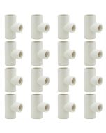 16-Pack 3/4 in. SCH-40 PVC Tee FIP x FIP x FIP (All Female Threaded Tee Fittings) ASTM D2466 NSF