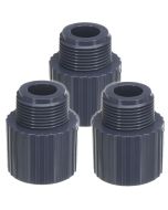 3-Pk 1.25" Schedule 80 PVC NPT Male Adapter ASTM High Pressure Pipe Fittings (Socket x MNPT) NSF ASTM D2467/D2464