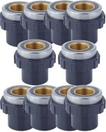 10-Pack 1/2 in. SCH-80 PVC Female Adapters w/Brass Threaded-Fitting ASTM D2467/D2464 FNPT 1/2" PVC-to-Brass Connectors