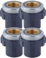 4-Pack 1/2 in. SCH-80 PVC Female Adapters w/Brass Threaded-Fitting ASTM D2467/D2464 FNPT 1/2" PVC-to-Brass Connectors