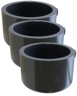 3-Pk 2.5 in. SCH-80 High Pressure PVC Pipe End Caps Slip/Socket Fittings NSF ASTM D2467