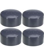 4-Pk 2 in. Schedule-80 PVC End Caps Slip/Socket High Pressure Pipe Fittings NSF ASTM D2467