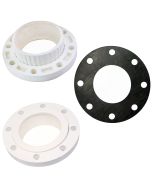 4 in. PVC SCH-80 Van Stone Flanges (Set of 2) + EPDM Flange Gasket Combo ANSI+ASTM D2467 Socket-Type for High Pressure Pipe Fittings