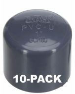 10-Pack 1 in. Schedule 80 PVC End Caps Slip/Socket Pipe Fittings NSF ASTM D2467