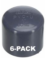 6-Pack 1.5 in. Schedule-80 PVC End Caps Slip/Socket Pipe Fittings NSF ASTM D2467 SCH80