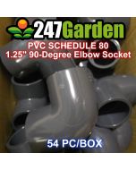 54 PC/BOX 1-1/4 in. Schedule 80 PVC 90-Degree Elbow High Pressure Pipe Fittings Slip/Socket NSF ASTM D2467 1.25"