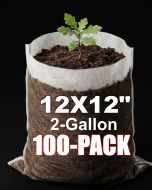247Garden 100-Pack 12x12" 2-Gallon Aeration Seedling Pots/Nursery Fabric Plant Grow Bags (40GSM Non-Woven Eco-Friendly Fabric) 8D x 10H
