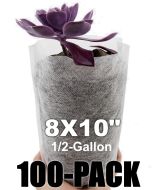 247Garden 100-Pack 8X10" Aeration Seedling Pot/Nursery Fabric Plant Grow Bag/Cover/Filter (40GSM Non-Woven BPA-Free 4.5D x 8H 1/2-Gallon) w/ Free USA Shipping