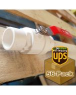 56-Pack 1 in. Two-Piece SCH40 PVC Chroming Ball Shut-Off Valves w/ Stainless Steel Handl