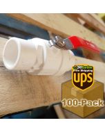 100-Pack 1/2 in. Two-Piece SCH40 PVC Chroming Ball Shut-Off Valves w/ Stainless Steel Handle