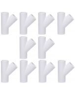 10-Pack 3/4 in. SCH-40 PVC Skew Tees Y-Fittings 3-Way 45-Degree Lateral Tees Pipe Socket NSF ASTM D2466