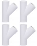 1 in. SCH-40 PVC Skew Tees Y-Fittings 3-Way 45-Degree Lateral Tees Pipe Socket NSF ASTM D2466 4-Pack