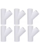 6-Pack 3/4 in. SCH-40 PVC Skew Tees Y-Fittings 3-Way 45-Degree Lateral Tees Pipe Socket NSF ASTM D2466