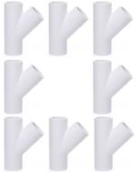 8-Pack 3/4 in. SCH-40 PVC Skew Tees Y-Fittings 3-Way 45-Degree Lateral Tees Pipe Socket NSF ASTM D2466