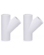 2-Pack 3/4 in. SCH-40 PVC Skew Tees Y-Fittings 3-Way 45-Degree Lateral Tees Pipe Socket NSF ASTM D2466