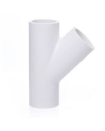 1-1/2 in. Schedule 40 PVC Skew Tee 3-Way 45-Degree Lateral Wye Pipe Y-Fitting NSF SCH40 ASTM D2466 1.5"