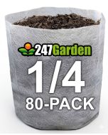 100-Pack 1/4-Gallon OG Starter Plant Grow Bags White 40GSM Aeration Fabric Pots 4D x 5H