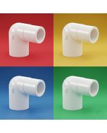 4-PK 1 in. SCH-40 PVC 90° Street Elbow Pipe Fittings NSF ASTM D2466 1" Slip x 1" Spigot