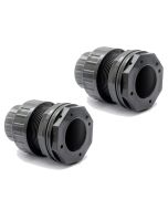 2-Pack 1/2 in. PVC Schedule-80 Union Bulkhead Water Tank Adapters w/ EPDM Gasket, Gray, Socket x Socket ASTM D2467/F1970