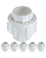 6-Pack 3/4 in. Schedule 40 PVC Unions w/ O-Ring Slip/Socket Pipe Fittings ASTM D2466/F1970