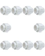 10-Pk 1/2 in. PVC SCH-40 Unions Threaded-Type w/ EPDM O-Ring FIPT x FIPT Pipe Fittings ASTM D2466/F1970