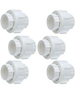 6-Pack 1.5 in. SCH-40 PVC Threaded-Unions w/ EPDM O-Ring Seal FPT x FPT F1970 Repair Fittings