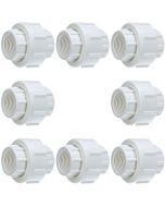 8-Pack 3/4 in. Schedule 40 PVC Unions w/ O-Ring Threaded-Type Pipe Fittings ASTM D2466/F1970