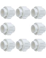 8-Pack 1-1/4 in. SCH-40 PVC Threaded-Unions w/ O-Ring PVC Pipe Threaded-Fittings FPT x FPT ASTM D2466/F1970
