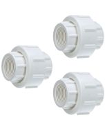3-Pack 2 in. SCH-40 PVC Threaded-Union w/ EPDM O-Ring Seal, FPT x FPT ASTM D2466/F1970 Fitting