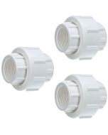 3-Pack 1.5 in. SCH-40 PVC Threaded-Unions w/ EPDM O-Ring Seal FNPT x FNPT F1970 Repair Fittings