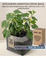 Wholesale 840PC/BOX 3-Gallon OG Starter Plant Grow Bags White 60GSM Aeration Fabric Pots BPA-Free 8.5D x 7.5H w/Adjustable Height +Free Shipping Mainland USA