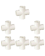 6-Pack 1 in. SCH-40 PVC Cross Fittings ASTM D2466 1"
