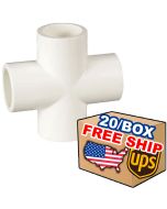 20/Box 1-1/2 in. SCH-40 PVC Cross Fittings NSF ASTM D2466 1.5"